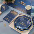 12 serviettes Anni d'Or Marine et Or