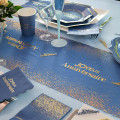Chemin de table Anni d'Or Marine et Or