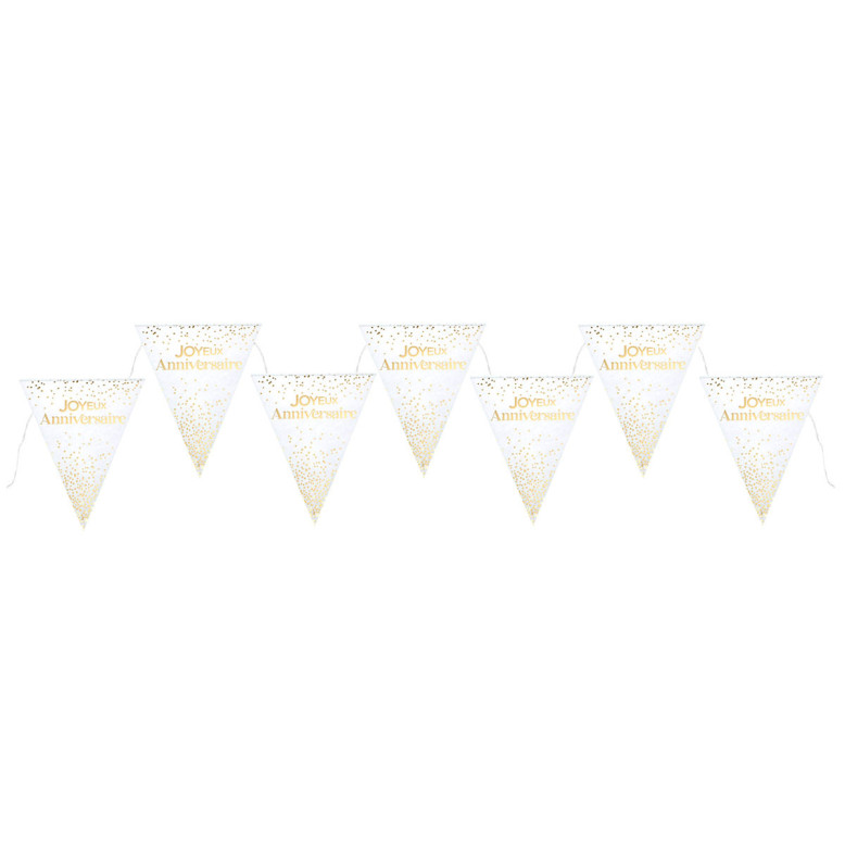 Banderole guirlande Anni d'Or Blanc et Or - Dragées Anahita Banderole guirlande Anni d'Or Blanc et Or - Dragées Anahita