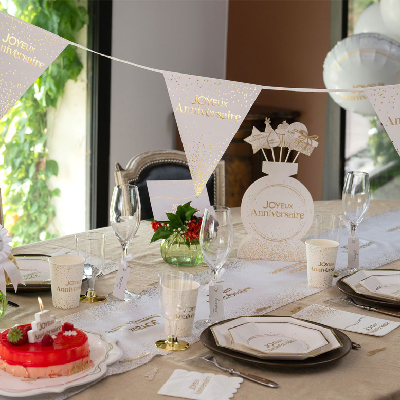 Banderole Anni d'Or Blanc et Or Banderole Anni d'Or Blanc et Or