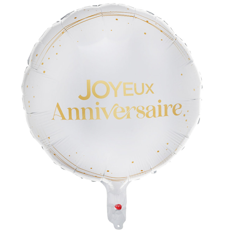 Ballon mylar alu Anni d'Or Blanc et Or - Anniversaire -  Dragées Anahita