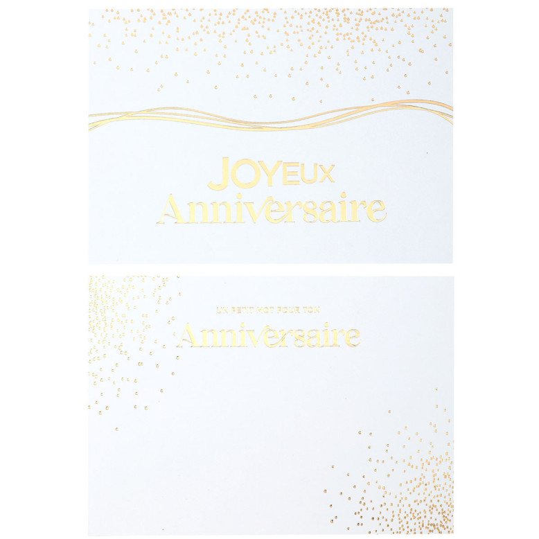 6 cartes d'invitation Anni d'Or Blanc et Or - Dragées Anahita 6 cartes d'invitation Anni d'Or Blanc et Or - Dragées Anahita