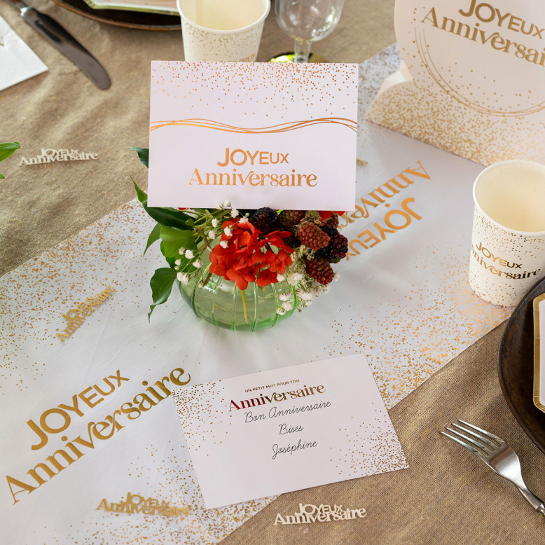 6 cartes d'invitation Anni d'Or Blanc et Or 6 cartes d'invitation Anni d'Or Blanc et Or