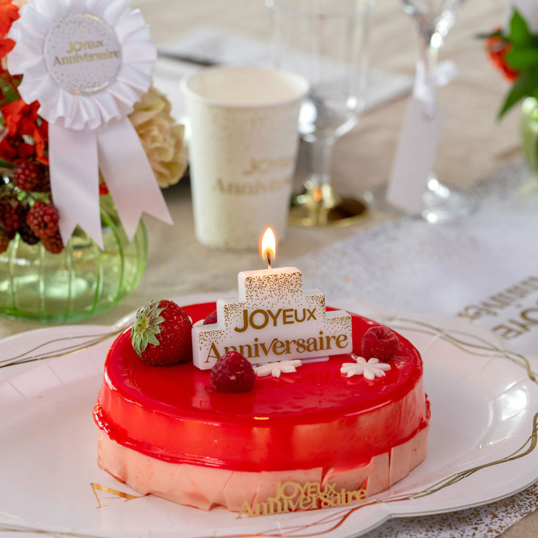 Bougie Anni d'Or Blanc et Or