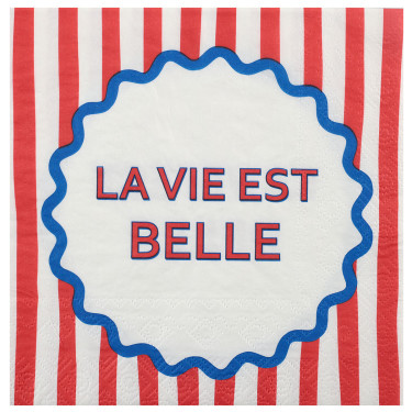 12 Serviettes Dolce Vita La Vie Est Belle - Dragées Anahita