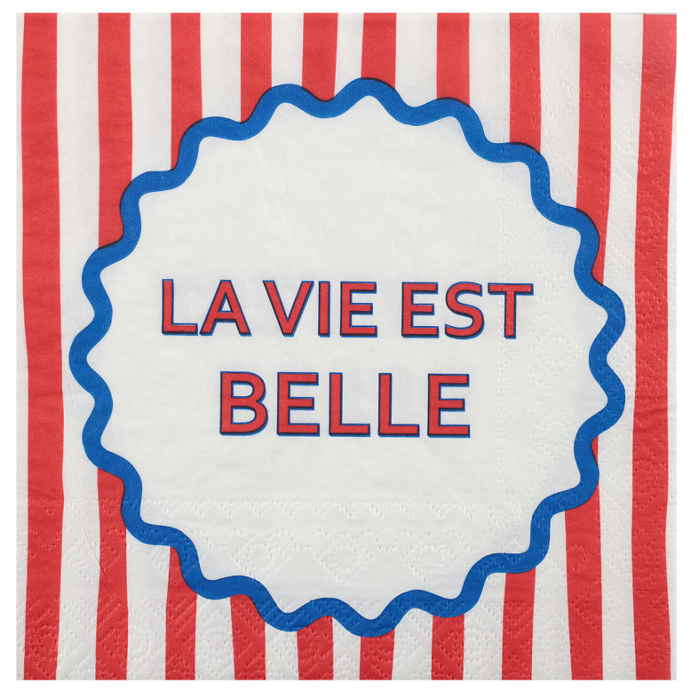 12 Serviettes Dolce Vita La Vie Est Belle - Dragées Anahita