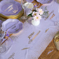 Chemin de Table Joyeux Anniversaire Lilas et Or