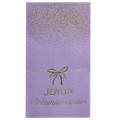 Serviettes Joyeux Anniversaire Lilas et Or - Dragées Anahita Serviettes Joyeux Anniversaire Lilas et Or - Dragées Anahita