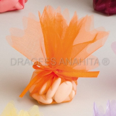  Tulle à dragées de couleur orange tulle à dragées pour mariage 