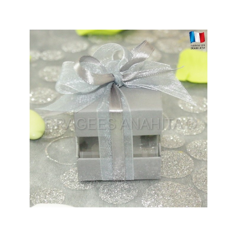 Cube Plexi Transparent - Boite carré dragées - Dragées Anahita