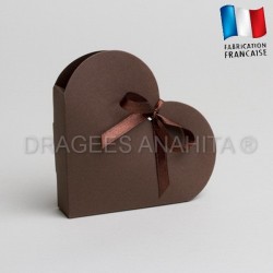 Contenant dragées coeur chocolat