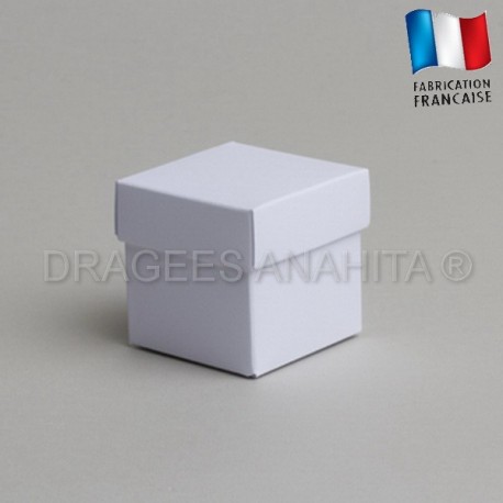 Cube uni à dragées blanc