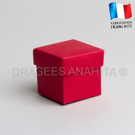 Cube uni à dragées rouge