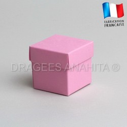 Cube uni à dragées rose