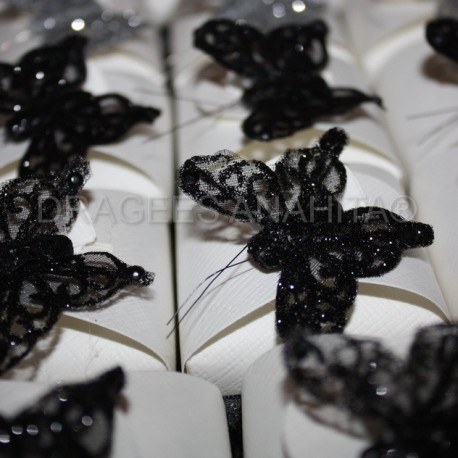 Papillon noir pour décoration boites à dragees