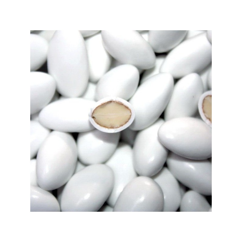 Dragées amande Platina blanche 47% d'amande 500g - Dragées Girard