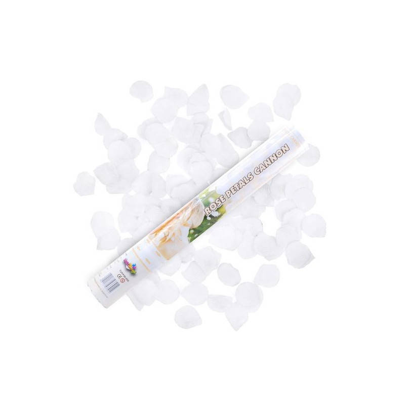 Lot De 6 Tireurs à Pétales De Rose 40 Cm – Canon à Confettis Pétales Blancs & Roses – Mariage, Anniversaire, Fête Élégante, Cérémonie Laïque