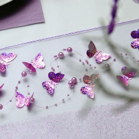 Confettis de table papillon lilas