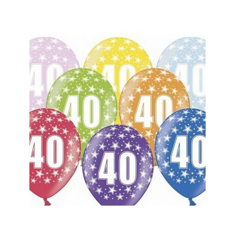 6 ballons anniversaire 40 ans festifs et magiques – Dragées Anahita.