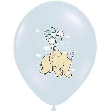 Ballon naissance éléphant bleu x 6