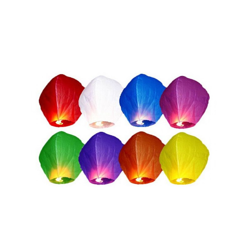 Lot De 11 Lanternes Volantes (10 Multicolores + 1 Cœur Rouge Géant) - Pour Fêtes, Mariages