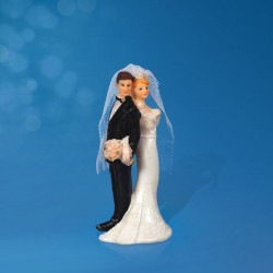 Figurine gâteau de mariage dos à dos