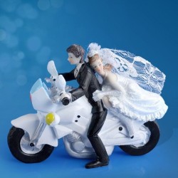 Figurine gâteau de mariage Moto