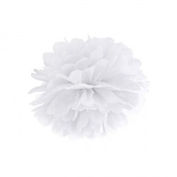 Pompon Blanc 25 cm