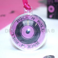 10 Boules à dragées transparente Rock n Roll fuchsia
