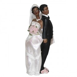 Couple de mariés noirs 17 cm