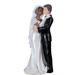 Figurine mariage femme noire homme blanc