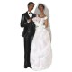 Couple de mariés noirs 23 cm