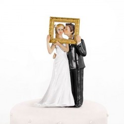 Figurine de mariage couple cadre
