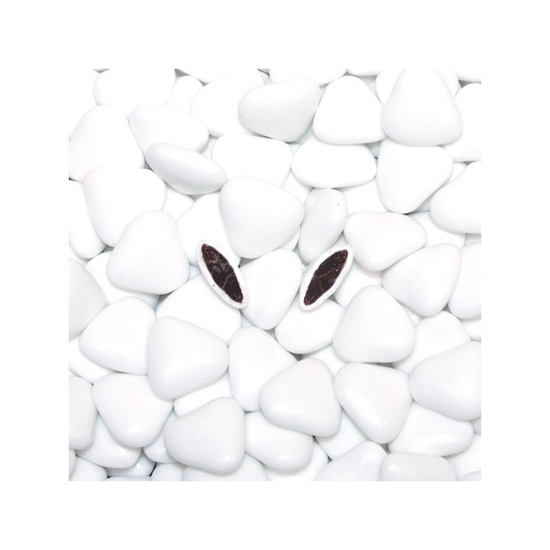 Dragée Coeur blanc au Chocolat 1KG
