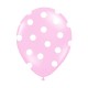 6 Ballons rose pois blanc 36 cm