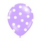 6 Ballons lilas pois blanc 36 cm