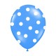 6 Ballons turquoise pois blanc 36 cm