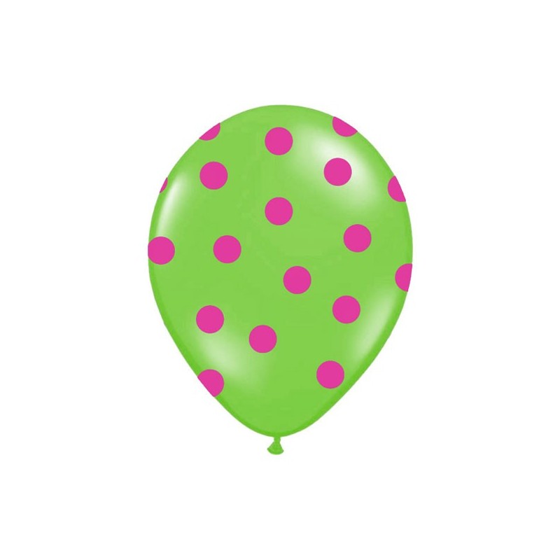 Ballons rose fuchsia à pois blancs