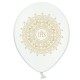 6 Ballons IHS Blanc et Or 30 cm