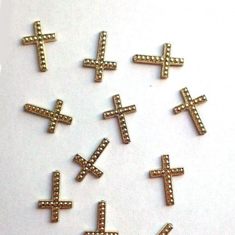12 croix à coller or