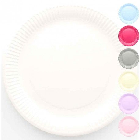 10 grandes assiettes de couleur en carton