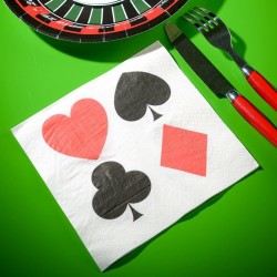 10 serviettes jetable thème poker