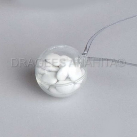 Boule à dragées transparente 4 cm