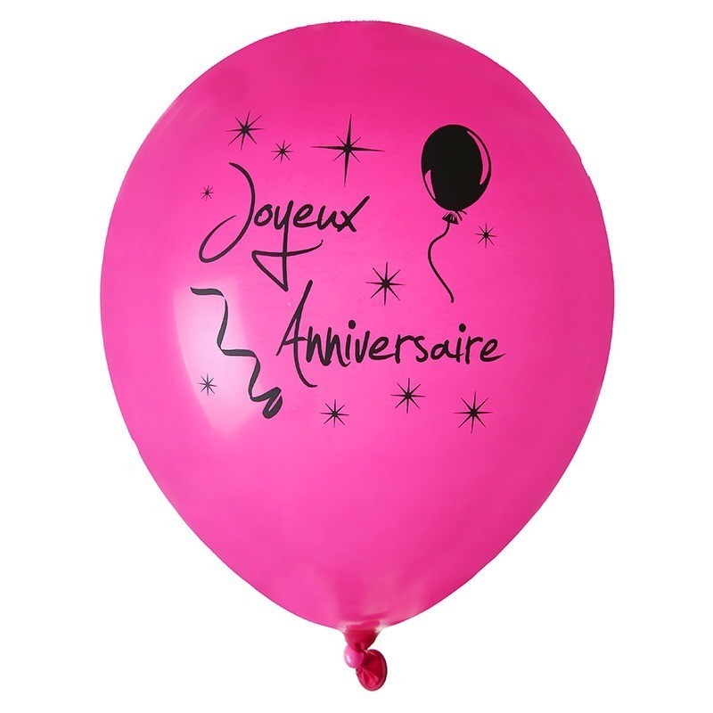 8 Ballons gonflables Anniversaire fuchsia
