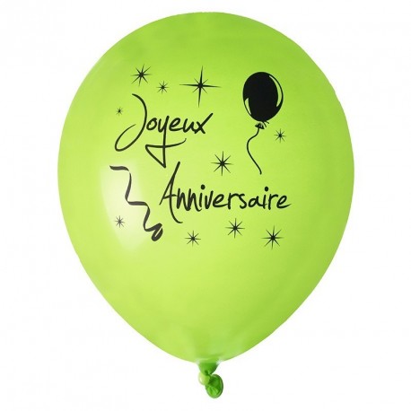 8 Ballons gonflables Anniversaire vert