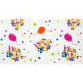 Nappe rectangulaire de table anniversaire multicolore ballon