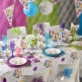 Nappe rectangulaire de table anniversaire multicolore ballon