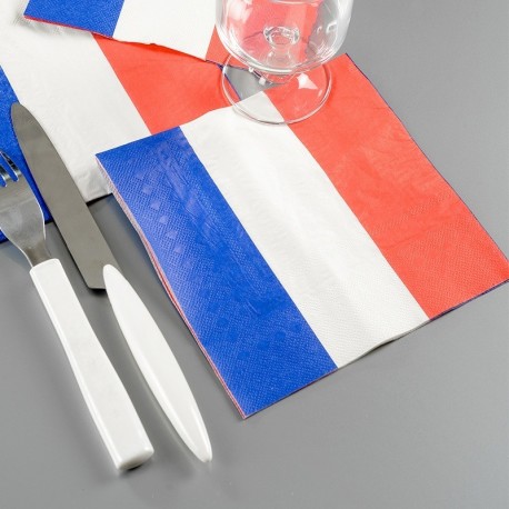 20 serviettes de table mariage thème France