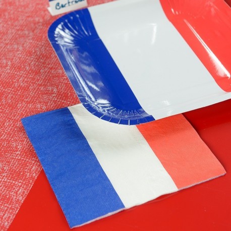 20 serviettes de table mariage thème France