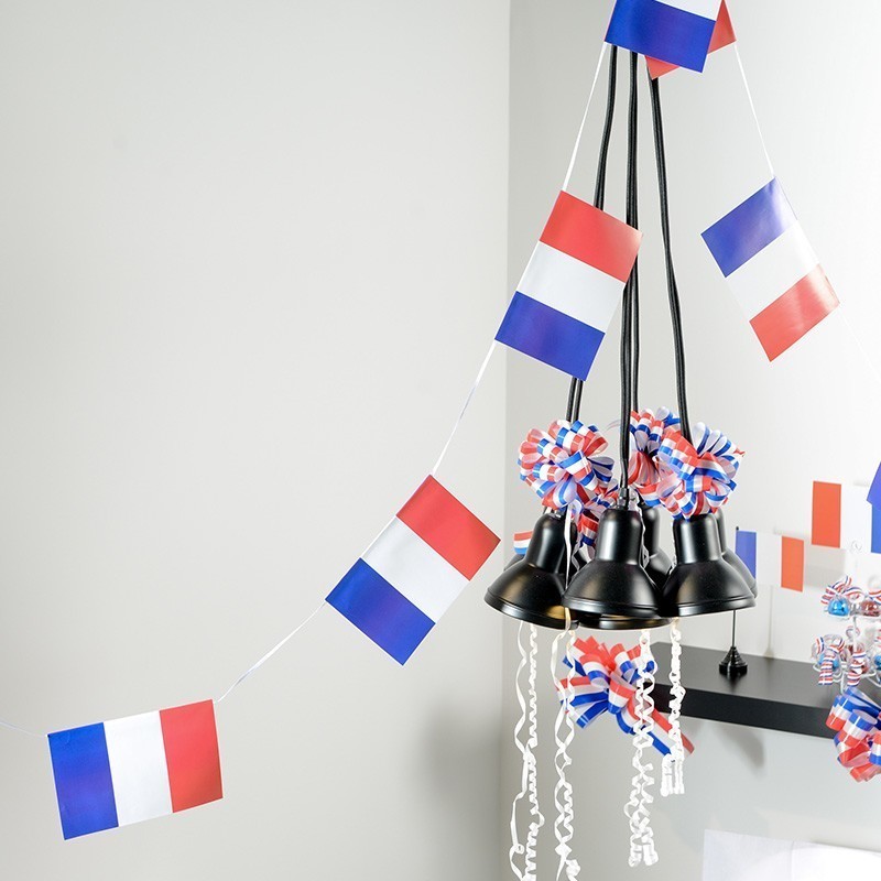 Guirlande de Drapeaux tricolores France - 5 mètres - Jour de Fête -  Supporters - Événements